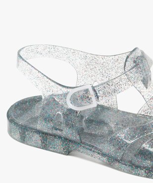 Sandales de plage femme transparentes à bout fermé et à paillettes vue6 - GEMO (PLAGE) - GEMO