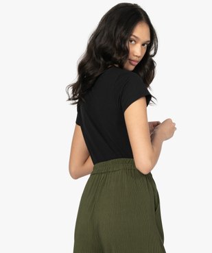 Tee-shirt femme à manches courtes et motif vue3 - GEMO(FEMME PAP) - GEMO