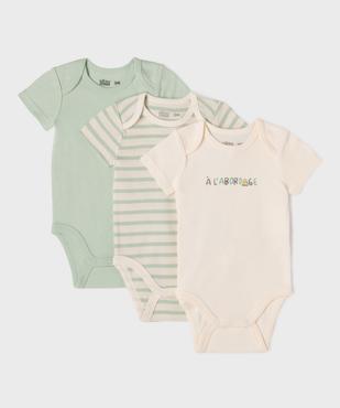 Body à manches courtes esprit marin bébé (lot de 3) vue1 - GEMO 4G BEBE - GEMO