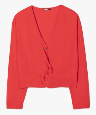Blouse femme courte à effet noué vue4 - FOLLOW ME - GEMO