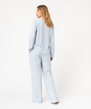 Pyjama à rayures femme - LuluCastagnette vue3 - LULUCASTAGNETTE - GEMO