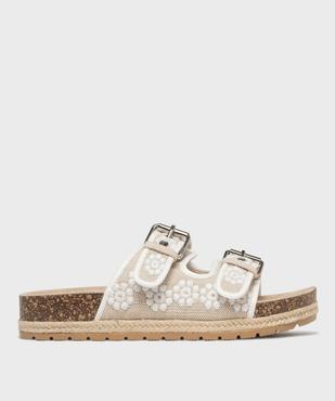 Mules à semelle plateforme et larges brides brodées femme - 5 Miles vue2 - 5 MILES - GEMO