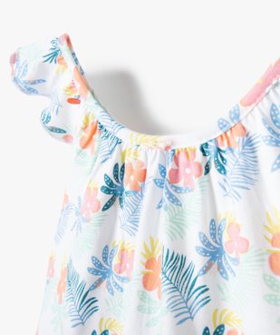 Chemise de nuit fille à motifs fleuris avec volants sur les épaules vue2 - GEMO (ENFANT) - GEMO