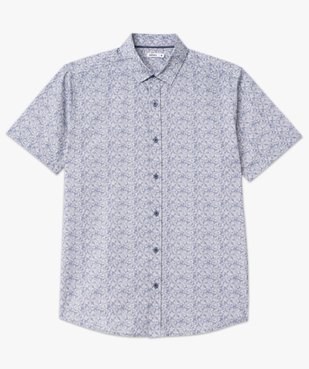 Chemise manches courtes coupe droite en coton imprimé fleurs homme vue4 - GEMO (HOMME) - GEMO