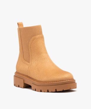 Boots en suédine, à tige élastique et semelle crantée vue2 - GEMO (CASUAL) - GEMO