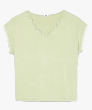Tee-shirt femme sans manches avec finitions dentelle vue4 - GEMO (G TAILLE) - GEMO