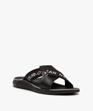 Sandales homme mules à larges brides croisées vue2 - GEMO (CASUAL) - GEMO