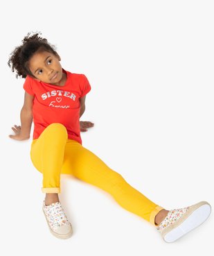 Tee-shirt fille à manches courtes avec motif girly vue1 - GEMO (ENFANT) - GEMO