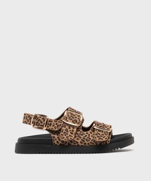 Sandales à motif léopard ajustables par 3 boucles fille - Lovely Wings vue1 - LOVELY WINGS - GEMO