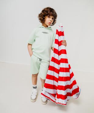 Sweat à capuche à manches courtes garçon vue1 - GEMO (ENFANT) - GEMO