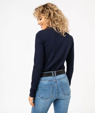 Tee-shirt à manches longues à col montant femme vue3 - GEMO 4G FEMME - GEMO