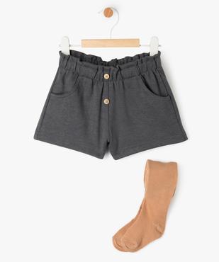 Ensemble 2 pièces short + collants bébé fille vue1 - GEMO(BEBE DEBT) - GEMO
