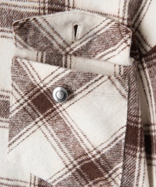 Veste fille en laine à carreaux look surchemise vue2 - GEMO (JUNIOR) - GEMO