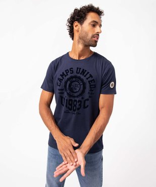 Tee-shirt homme avec inscription velours – Camps United vue1 - CAMPS UNITED - GEMO