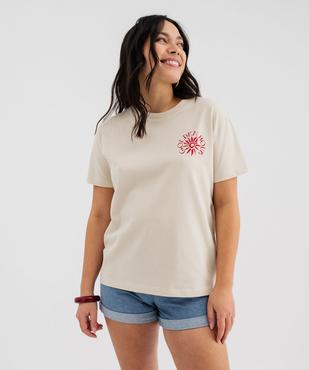 Tee-shirt manches courtes avec inscription positive femme vue1 - GEMO 4G FEMME - GEMO