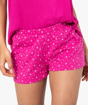 Short de pyjama femme imprimé avec ceinture élastique vue2 - GEMO(HOMWR FEM) - GEMO