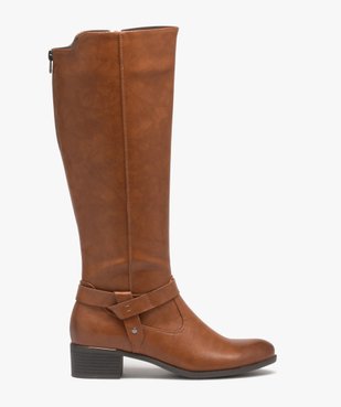 Bottes femme unies style cavalières à double zip vue1 - GEMO (CASUAL) - GEMO