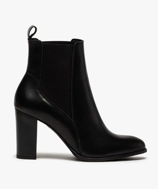 Boots femme à talon dessus style chelsea en cuir uni vue1 - Nikesneakers(URBAIN) - Nikesneakers