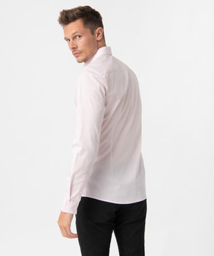 Chemise homme unie coupe slim en coton stretch vue3 - GEMO 4G HOMME - GEMO