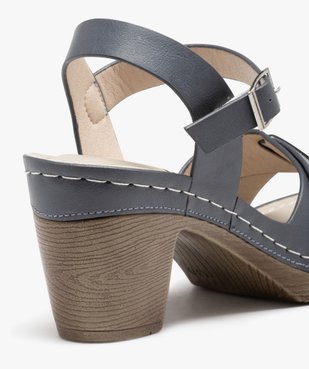 Sandales femme à talon imitation sabot et brides unies vue6 - GEMO(URBAIN) - GEMO