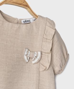 Ensemble 2 pièces blouse manches courtes + short bébé fille vue2 - GEMO(BEBE DEBT) - GEMO