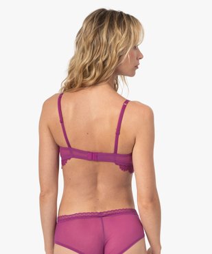 Soutien-gorge femme push-up en dentelle et tulle vue2 - GEMO(HOMWR FEM) - GEMO
