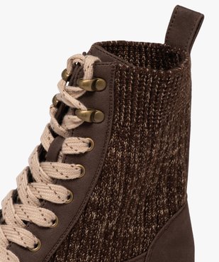 Boots femme unies en maille élastique style chaussette à semelle crantée vue6 - GEMO (CASUAL) - GEMO