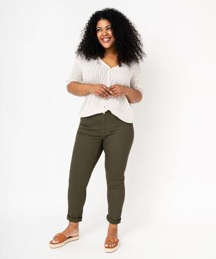 Gilet à manches courtes en maille ajourée femme grande taille vue5 - GEMO (G TAILLE) - GEMO