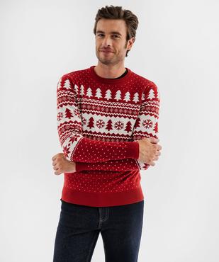 Pull de Noël imprimé jacquard homme vue1 - GEMO (HOMME) - GEMO