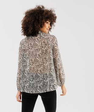 Blouse en voile transparent avec col froncé femme vue3 - GEMO 4G FEMME - GEMO