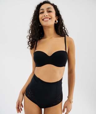 Culotte taille haute gainante en dentelle et microfibre femme vue4 - GEMO(HOMWR FEM) - GEMO