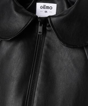 Veste courte à col Claudine en cuir imitation fille vue2 - GEMO (ENFANT) - GEMO