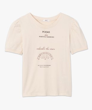 Tee-shirt femme à message avec manches bouffantes vue4 - GEMO(FEMME PAP) - GEMO