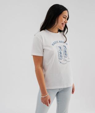 Tee-shirt manches courtes avec motif désert femme vue4 - GEMO 4G FEMME - GEMO