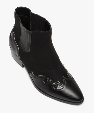 Boots femme style santiags multimatières à col élastiqué vue5 - Nikesneakers (CASUAL) - Nikesneakers