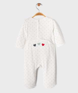 Pyjama en velours à motifs coeurs et message brodé bébé fille vue4 - GEMO 4G BEBE - GEMO