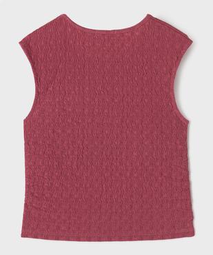 Tee-shirt sans manches texturé et cintré fille vue3 - GEMO (JUNIOR) - GEMO