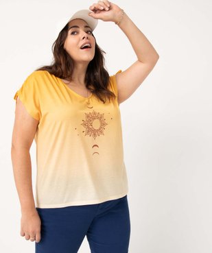 Tee-shirt femme grande taille loose en maille fluide vue3 - GEMO (G TAILLE) - GEMO