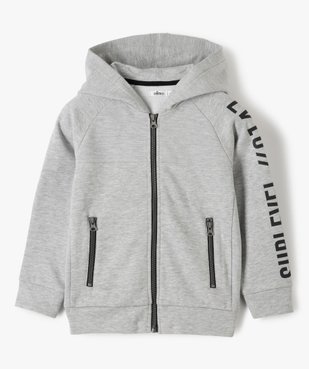 Sweat garçon zippé à capuche et jeux de côtes vue1 - GEMO (ENFANT) - GEMO