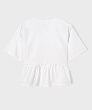 Blouse manches courtes à basque en coton fille vue3 - GEMO (JUNIOR) - GEMO
