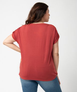 Tee-shirt femme grande taille à col V et boutons fantaisie vue3 - GEMO (G TAILLE) - GEMO