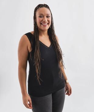 Débardeur fluide à col V dentelle femme grande taille vue1 - GEMO 4G GT - GEMO