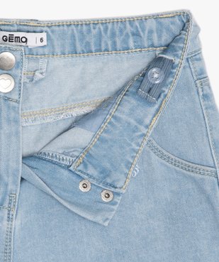 Short fille en denim délavé avec revers cousus vue2 - GEMO (ENFANT) - GEMO