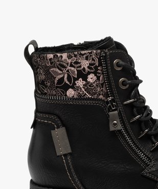 Boots femme à talon plat dessus fantaisie vue6 - GEMO (CASUAL) - GEMO