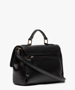 Sac femme avec rabat bi-matières et fermoir métallique vue2 - GEMO (ACCESS) - GEMO
