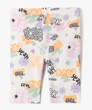 Legging court imprimé à taille élastiquée fille vue3 - GEMO 4G FILLE - GEMO