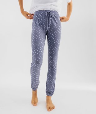 Pantalon de pyjama en maille fine avec bas resserré femme vue1 - GEMO 4G FEMME - GEMO