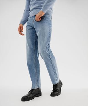 Jean straight en denim de coton stretch délavé homme vue1 - GEMO 4G HOMME - GEMO