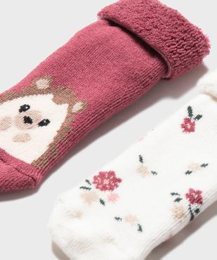 Bottons en coton avec intérieur bouclette bébé fille (lot de 2) vue2 - GEMO 4G BEBE - GEMO