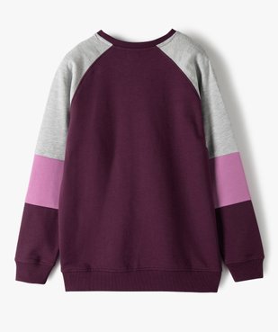 Sweat fille tricolore avec inscription sur l’avant vue3 - GEMO (JUNIOR) - GEMO